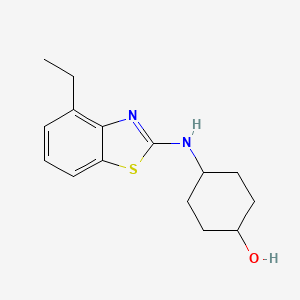 molecular formula C15H20N2OS B12263529 4-[(4-Ethyl-1,3-benzothiazol-2-yl)amino]cyclohexan-1-ol 