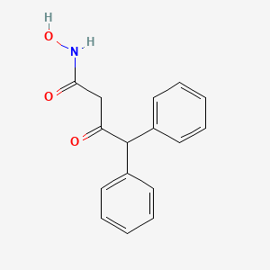 molecular formula C16H15NO3 B1226353 N-Hydroxy-beta-oxo-gamma-phenylbenzenebutanamide CAS No. 115722-28-6