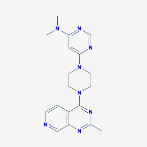 molecular formula C18H22N8 B12263542 N,N-dimethyl-6-(4-{2-methylpyrido[3,4-d]pyrimidin-4-yl}piperazin-1-yl)pyrimidin-4-amine 