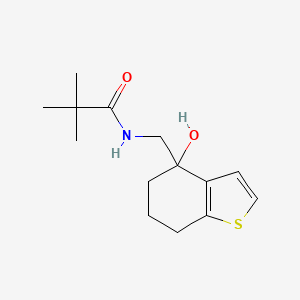 molecular formula C14H21NO2S B12263545 N-[(4-hydroxy-4,5,6,7-tetrahydro-1-benzothiophen-4-yl)methyl]-2,2-dimethylpropanamide 