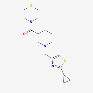 4-{1-[(2-Cyclopropyl-1,3-thiazol-4-yl)methyl]piperidine-3-carbonyl}thiomorpholine