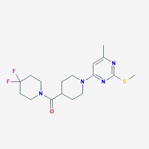 molecular formula C17H24F2N4OS B12263550 4-[4-(4,4-Difluoropiperidine-1-carbonyl)piperidin-1-yl]-6-methyl-2-(methylsulfanyl)pyrimidine 