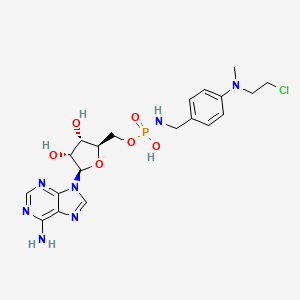 molecular formula C20H27ClN7O6P B1226359 Amp-4-(N-2-chloroethyl-N-methylamino)benzylamidate CAS No. 32455-51-9