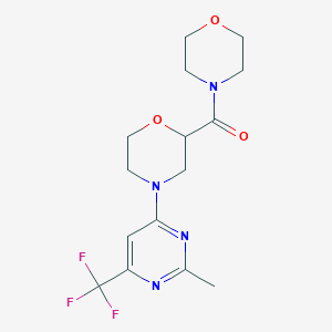 molecular formula C15H19F3N4O3 B12263615 4-[2-Methyl-6-(trifluoromethyl)pyrimidin-4-yl]-2-(morpholine-4-carbonyl)morpholine 