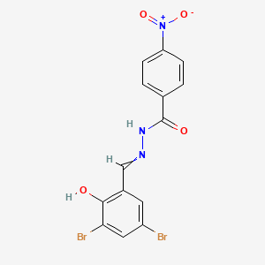 molecular formula C14H9Br2N3O4 B1226363 N'-(2-Hydroxy-3,5-dibromobenzylidene)-4-nitrobenzhydrazide 