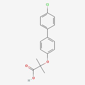 molecular formula C16H15ClO3 B1226364 Propanoic acid, 2-((4'-chloro(1,1'-biphenyl)-4-yl)oxy)-2-methyl- CAS No. 21340-66-9