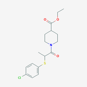 molecular formula C17H22ClNO3S B1226365 1-[2-[(4-氯苯基)硫代]-1-氧代丙基]-4-哌啶甲酸乙酯 