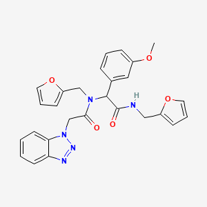 2-[(2-Benzotriazol-1-yl-acetyl)-furan-2-ylmethyl-amino]-N-furan-2-ylmethyl-2-(3-methoxy-phenyl)-acetamide