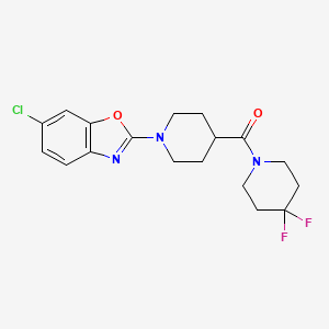 6-Chloro-2-[4-(4,4-difluoropiperidine-1-carbonyl)piperidin-1-yl]-1,3-benzoxazole