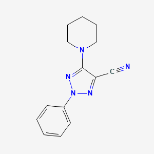 molecular formula C14H15N5 B1226370 2-苯基-5-(1-哌啶基)-4-三唑基碳腈 