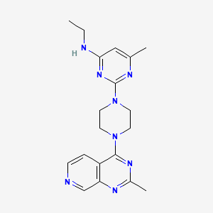 molecular formula C19H24N8 B12263713 N-ethyl-6-methyl-2-(4-{2-methylpyrido[3,4-d]pyrimidin-4-yl}piperazin-1-yl)pyrimidin-4-amine 