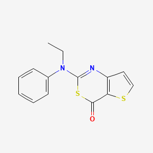 molecular formula C14H12N2OS2 B1226372 2-(N-ethylanilino)-4-thieno[3,2-d][1,3]thiazinone 