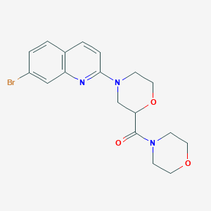 molecular formula C18H20BrN3O3 B12263722 7-Bromo-2-[2-(morpholine-4-carbonyl)morpholin-4-yl]quinoline 