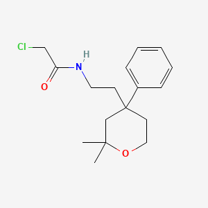2-chloro-N-[2-(2,2-dimethyl-4-phenyl-4-oxanyl)ethyl]acetamide