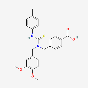 4-[[(3,4-Dimethoxyphenyl)methyl-[(4-methylanilino)-sulfanylidenemethyl]amino]methyl]benzoic acid
