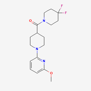 molecular formula C17H23F2N3O2 B12263768 2-[4-(4,4-Difluoropiperidine-1-carbonyl)piperidin-1-yl]-6-methoxypyridine 