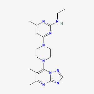 4-(4-{5,6-dimethyl-[1,2,4]triazolo[1,5-a]pyrimidin-7-yl}piperazin-1-yl)-N-ethyl-6-methylpyrimidin-2-amine