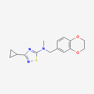 3-cyclopropyl-N-[(2,3-dihydro-1,4-benzodioxin-6-yl)methyl]-N-methyl-1,2,4-thiadiazol-5-amine