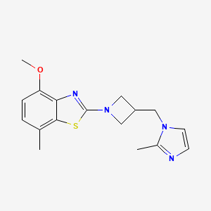 molecular formula C17H20N4OS B12263820 4-methoxy-7-methyl-2-{3-[(2-methyl-1H-imidazol-1-yl)methyl]azetidin-1-yl}-1,3-benzothiazole 