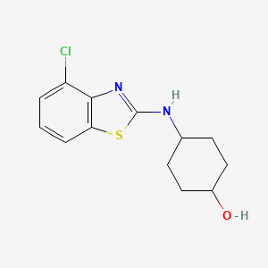 molecular formula C13H15ClN2OS B12263850 4-[(4-Chloro-1,3-benzothiazol-2-yl)amino]cyclohexan-1-ol 