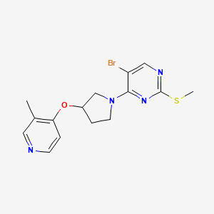 molecular formula C15H17BrN4OS B12263859 5-Bromo-4-{3-[(3-methylpyridin-4-yl)oxy]pyrrolidin-1-yl}-2-(methylsulfanyl)pyrimidine 