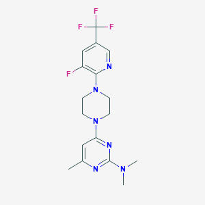 molecular formula C17H20F4N6 B12263865 4-{4-[3-fluoro-5-(trifluoromethyl)pyridin-2-yl]piperazin-1-yl}-N,N,6-trimethylpyrimidin-2-amine 