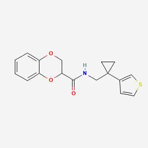 N-{[1-(thiophen-3-yl)cyclopropyl]methyl}-2,3-dihydro-1,4-benzodioxine-2-carboxamide