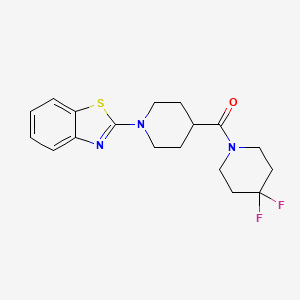 molecular formula C18H21F2N3OS B12263880 2-[4-(4,4-Difluoropiperidine-1-carbonyl)piperidin-1-yl]-1,3-benzothiazole 