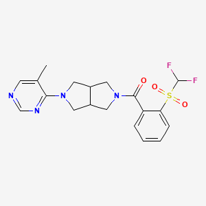 molecular formula C19H20F2N4O3S B12263889 4-[5-(2-Difluoromethanesulfonylbenzoyl)-octahydropyrrolo[3,4-c]pyrrol-2-yl]-5-methylpyrimidine 