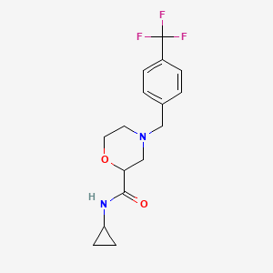 molecular formula C16H19F3N2O2 B12263896 N-cyclopropyl-4-{[4-(trifluoromethyl)phenyl]methyl}morpholine-2-carboxamide 