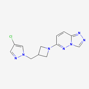 4-chloro-1-[(1-{[1,2,4]triazolo[4,3-b]pyridazin-6-yl}azetidin-3-yl)methyl]-1H-pyrazole