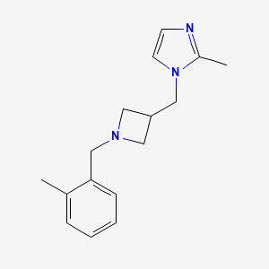 molecular formula C16H21N3 B12263920 2-methyl-1-({1-[(2-methylphenyl)methyl]azetidin-3-yl}methyl)-1H-imidazole 