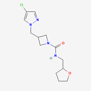 3-[(4-chloro-1H-pyrazol-1-yl)methyl]-N-[(oxolan-2-yl)methyl]azetidine-1-carboxamide