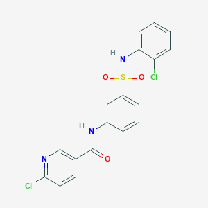 6-chloro-N-[3-[(2-chlorophenyl)sulfamoyl]phenyl]-3-pyridinecarboxamide