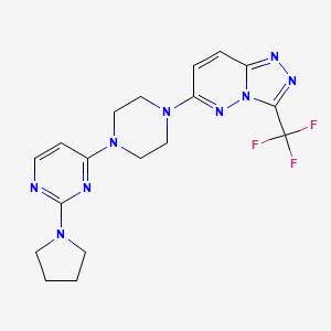 2-(Pyrrolidin-1-yl)-4-{4-[3-(trifluoromethyl)-[1,2,4]triazolo[4,3-b]pyridazin-6-yl]piperazin-1-yl}pyrimidine