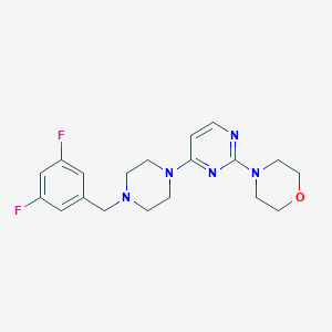 molecular formula C19H23F2N5O B12264008 4-(4-{4-[(3,5-Difluorophenyl)methyl]piperazin-1-yl}pyrimidin-2-yl)morpholine 