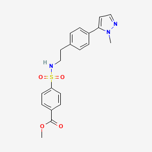 molecular formula C20H21N3O4S B12264012 methyl 4-({2-[4-(1-methyl-1H-pyrazol-5-yl)phenyl]ethyl}sulfamoyl)benzoate 