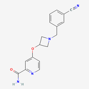 molecular formula C17H16N4O2 B12264054 4-({1-[(3-Cyanophenyl)methyl]azetidin-3-yl}oxy)pyridine-2-carboxamide 