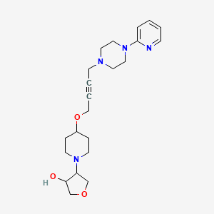 molecular formula C22H32N4O3 B12264071 4-[4-({4-[4-(Pyridin-2-yl)piperazin-1-yl]but-2-yn-1-yl}oxy)piperidin-1-yl]oxolan-3-ol 