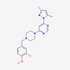 4-(3,5-dimethyl-1H-pyrazol-1-yl)-6-{4-[(3-fluoro-4-methoxyphenyl)methyl]piperazin-1-yl}pyrimidine