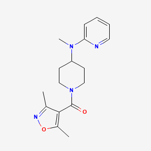 molecular formula C17H22N4O2 B12264109 N-[1-(3,5-dimethyl-1,2-oxazole-4-carbonyl)piperidin-4-yl]-N-methylpyridin-2-amine 