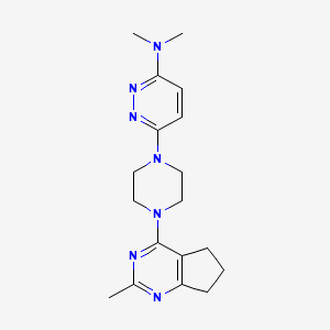 N,N-dimethyl-6-(4-{2-methyl-5H,6H,7H-cyclopenta[d]pyrimidin-4-yl}piperazin-1-yl)pyridazin-3-amine