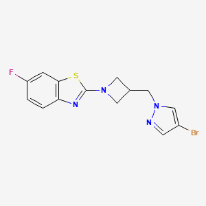 2-{3-[(4-bromo-1H-pyrazol-1-yl)methyl]azetidin-1-yl}-6-fluoro-1,3-benzothiazole