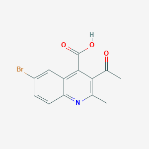 molecular formula C13H10BrNO3 B1226416 3-Acetyl-6-bromo-2-methylquinoline-4-carboxylic acid 