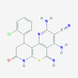 2,4-diamino-10-(2-chlorophenyl)-5-imino-8-oxo-7,8,9,10-tetrahydro-5H-thiopyrano[2,3-b:4,5-b']dipyridine-3-carbonitrile