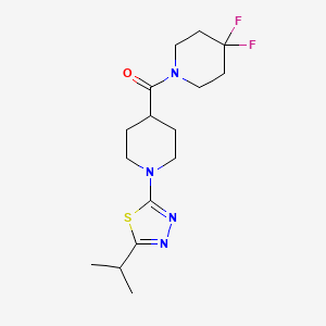 molecular formula C16H24F2N4OS B12264190 4-(4,4-Difluoropiperidine-1-carbonyl)-1-[5-(propan-2-yl)-1,3,4-thiadiazol-2-yl]piperidine 