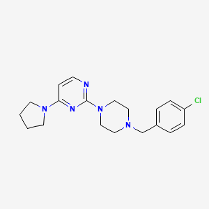 molecular formula C19H24ClN5 B12264205 2-{4-[(4-Chlorophenyl)methyl]piperazin-1-yl}-4-(pyrrolidin-1-yl)pyrimidine 