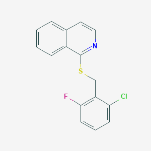 1-{[(2-Chloro-6-fluorophenyl)methyl]sulfanyl}isoquinoline