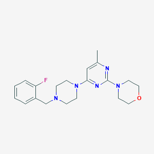 molecular formula C20H26FN5O B12264216 4-(4-{4-[(2-Fluorophenyl)methyl]piperazin-1-yl}-6-methylpyrimidin-2-yl)morpholine 