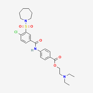 4-[[[3-(1-Azepanylsulfonyl)-4-chlorophenyl]-oxomethyl]amino]benzoic acid 2-(diethylamino)ethyl ester